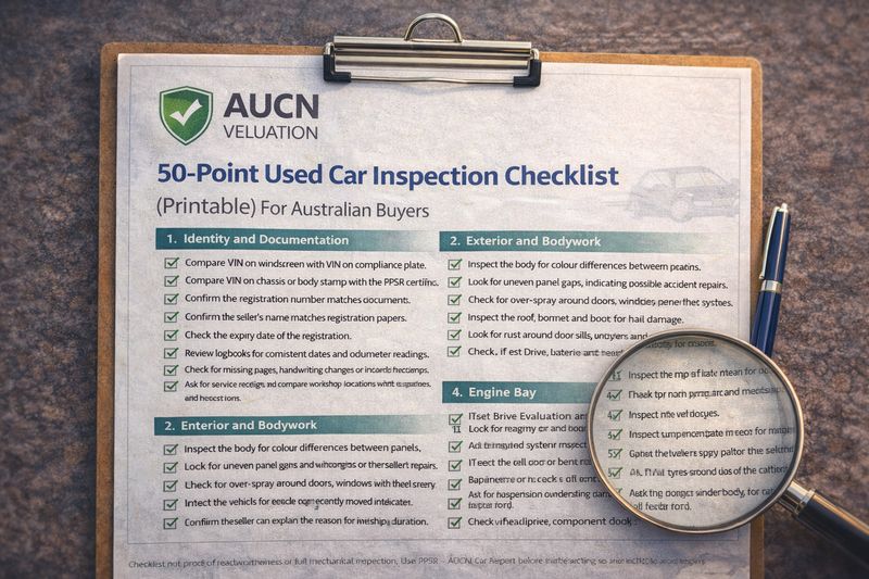 50-Point Used Car Inspection Checklist (Printable)